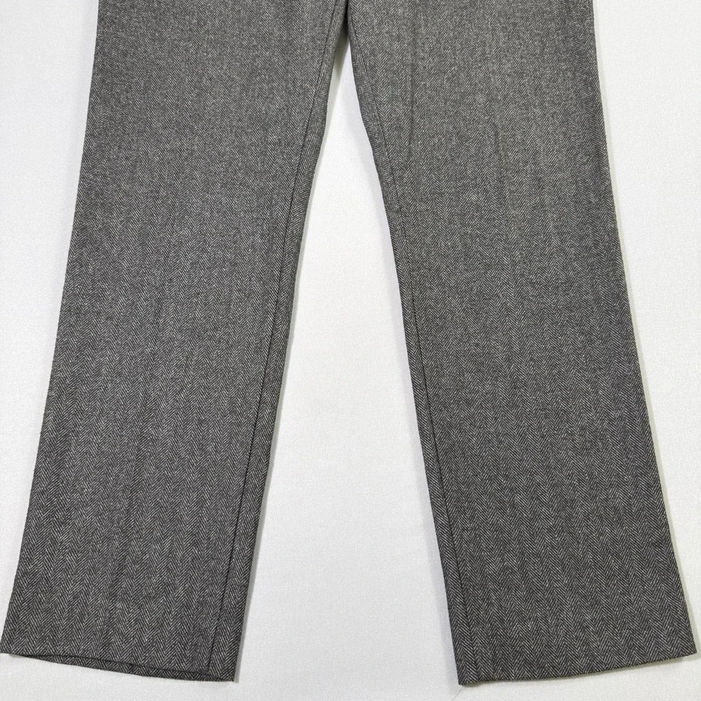 Gap Mens Slim Fit Herringbone Twill Wool Blend Trousers 32x30 Grey Dress Pants